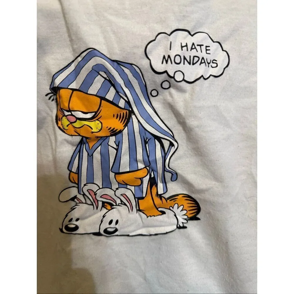 Garfield Girls 2-Piece T-Shirt and Striped Shorts Set Blue Cream Size 6